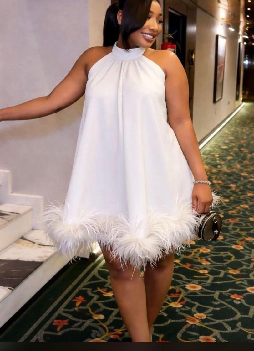 Neck swing mini dress
